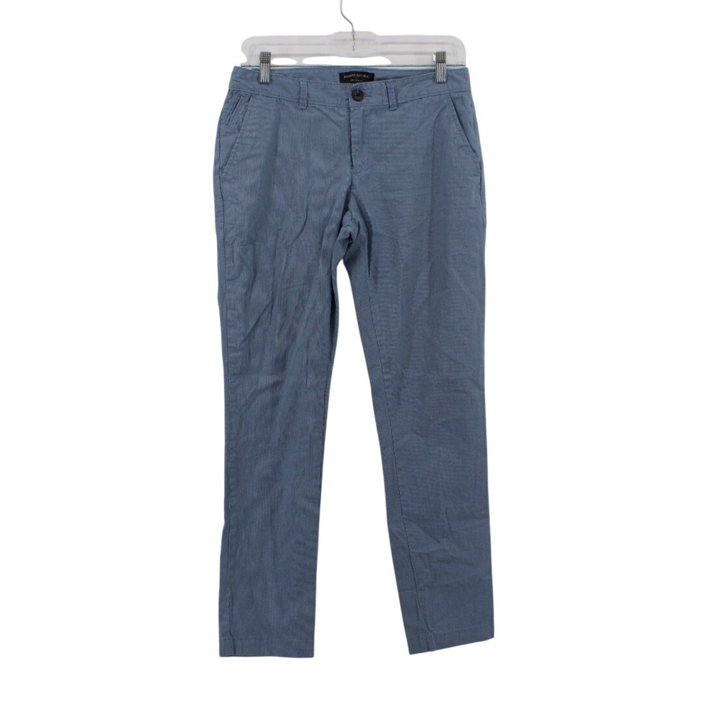 Banana Republic Girlfriend Fit Pants Womens 2 Blue Chino‎ Summer Nautical Work